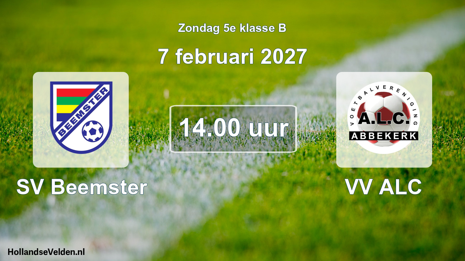 Geplande wedstrijd: SV Beemster - VV ALC (7 februari 2027)