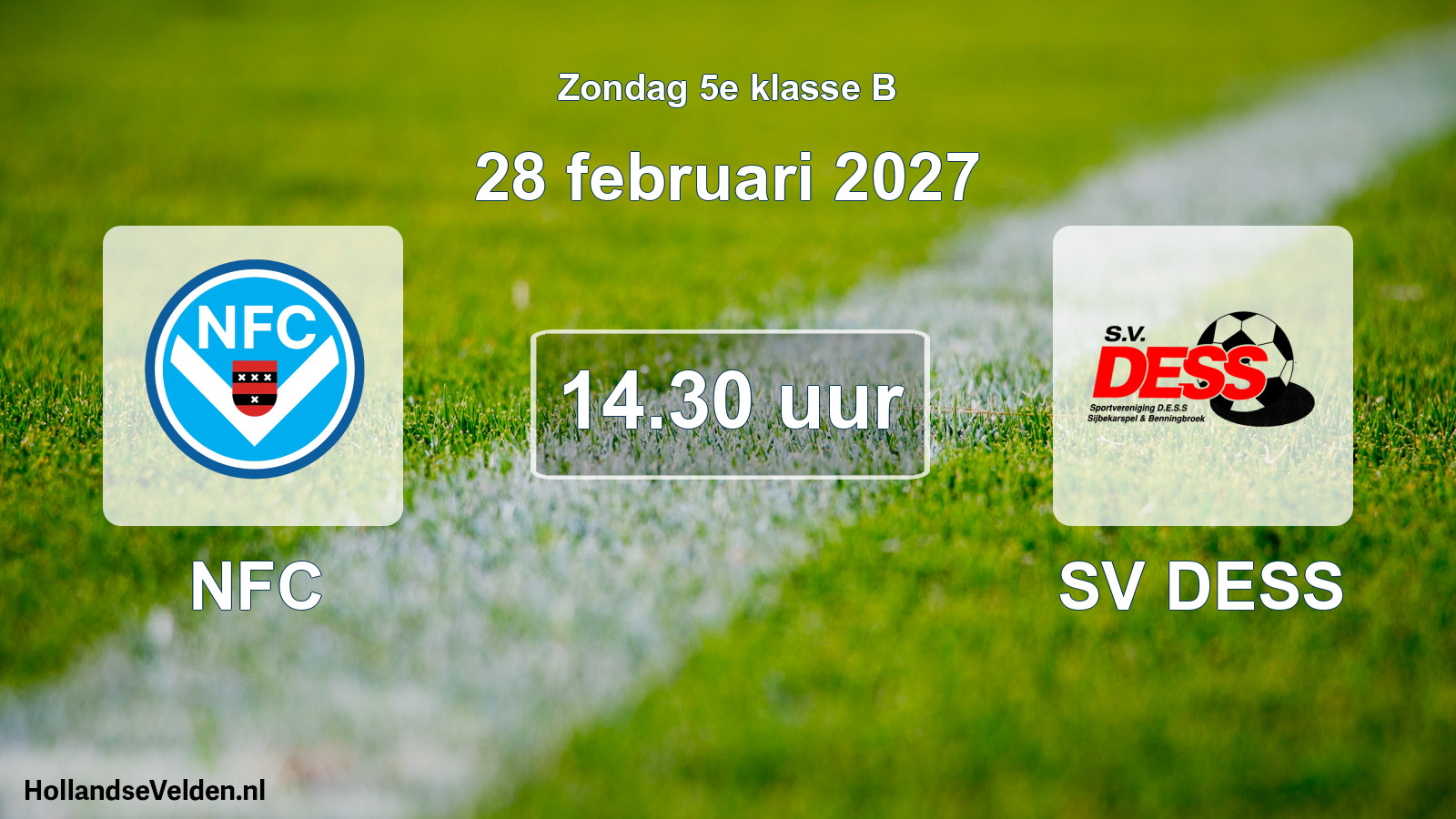 Geplande wedstrijd: NFC - SV DESS (28 februari 2027)