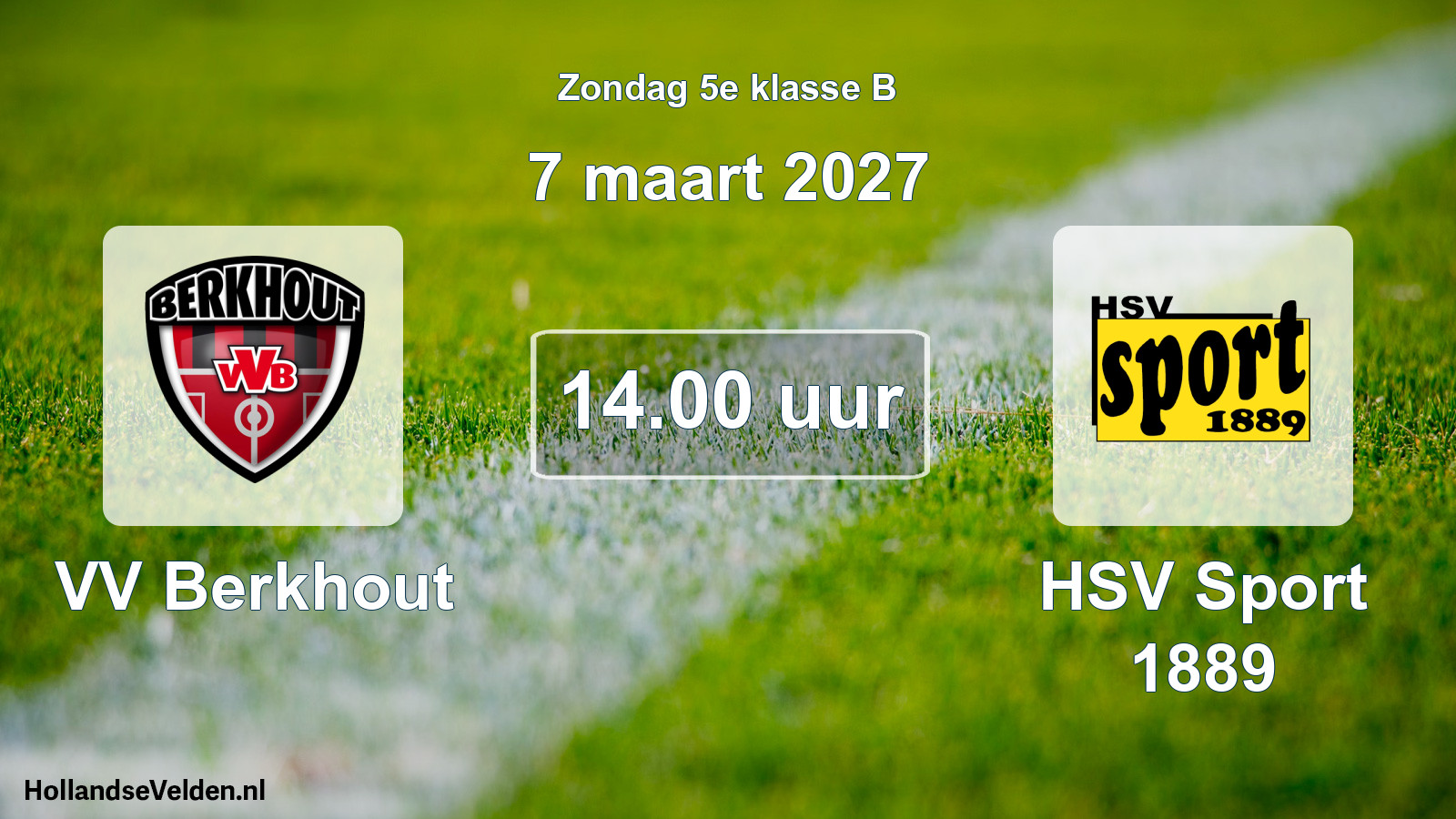 Geplande wedstrijd: VV Berkhout - HSV Sport 1889 (7 maart 2027)