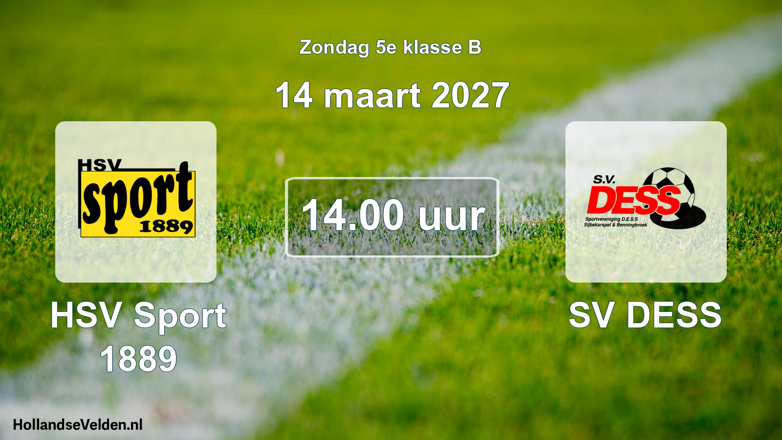 Geplande wedstrijd: HSV Sport 1889 - SV DESS (14 maart 2027)