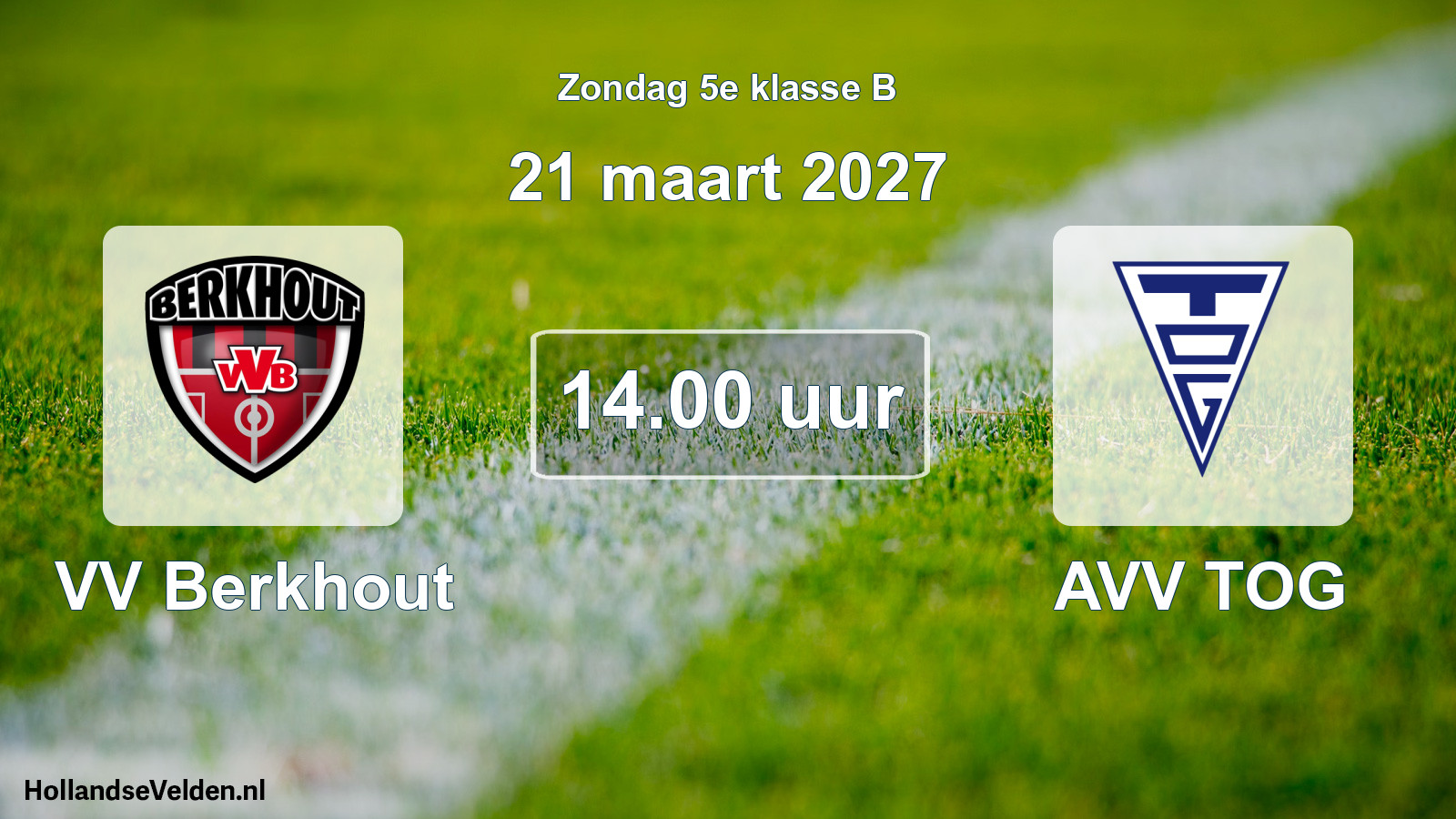 Geplande wedstrijd: VV Berkhout - AVV TOG (21 maart 2027)