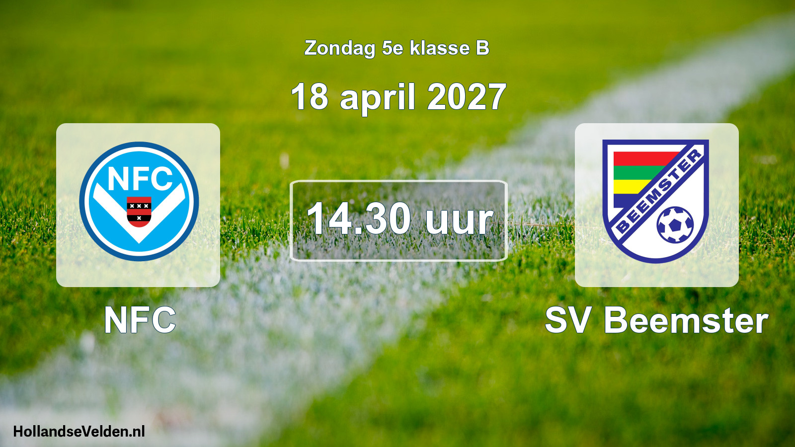 Geplande wedstrijd: NFC - SV Beemster (18 april 2027)