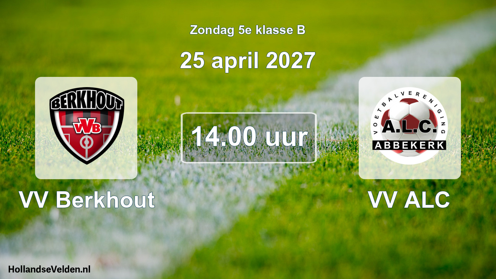 Geplande wedstrijd: VV Berkhout - VV ALC (25 april 2027)