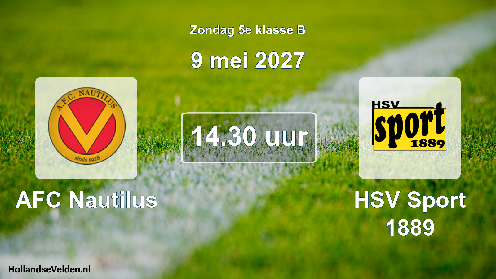Geplande wedstrijd: AFC Nautilus - HSV Sport 1889 (9 mei 2027)