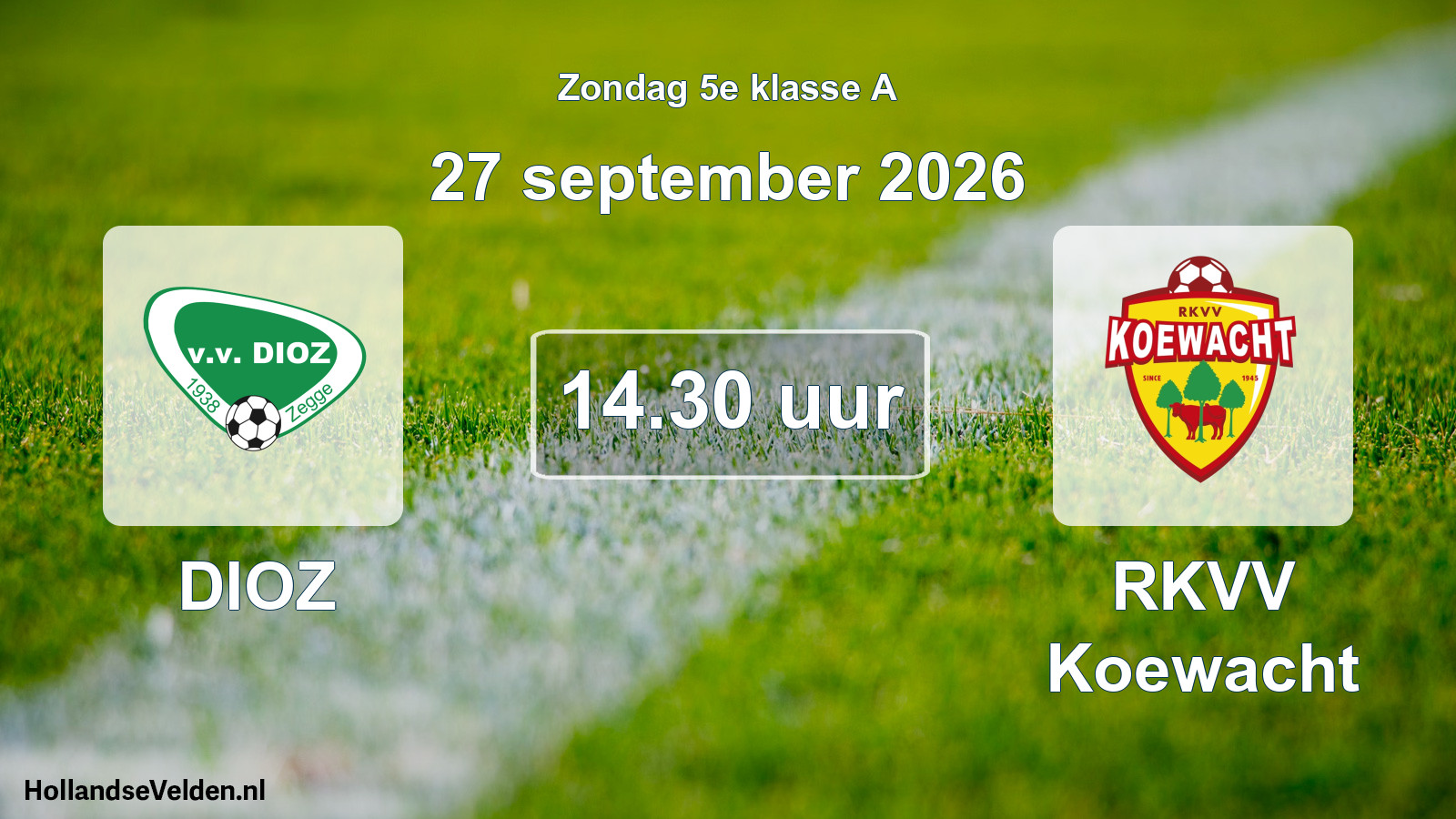 Geplande wedstrijd: DIOZ - RKVV Koewacht (27 september 2026)