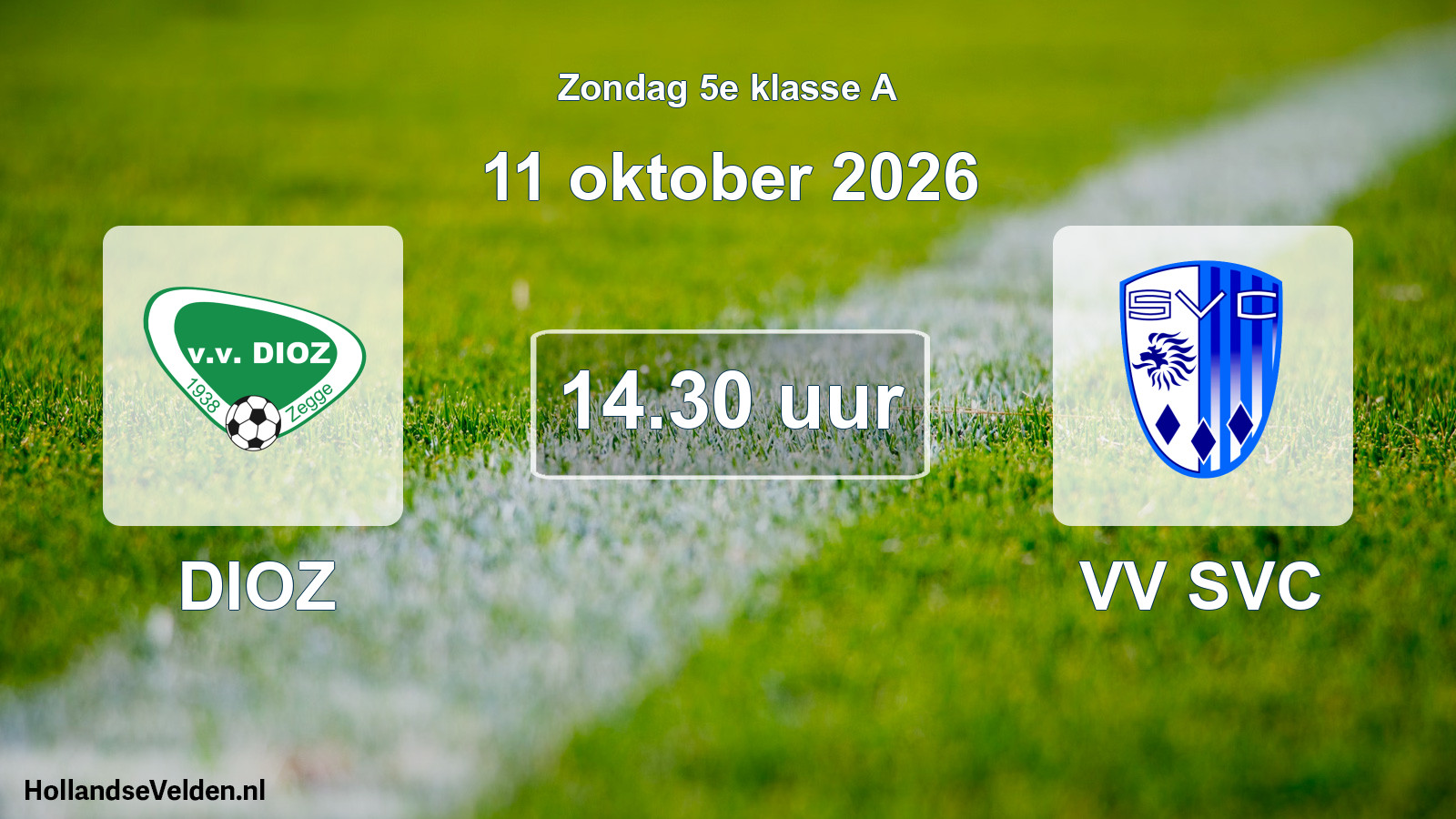 Geplande wedstrijd: DIOZ - VV SVC (11 oktober 2026)