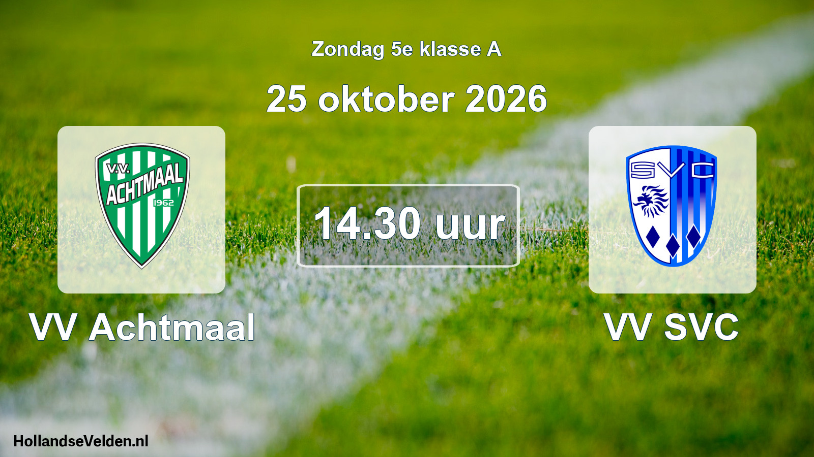 Geplande wedstrijd: VV Achtmaal - VV SVC (25 oktober 2026)