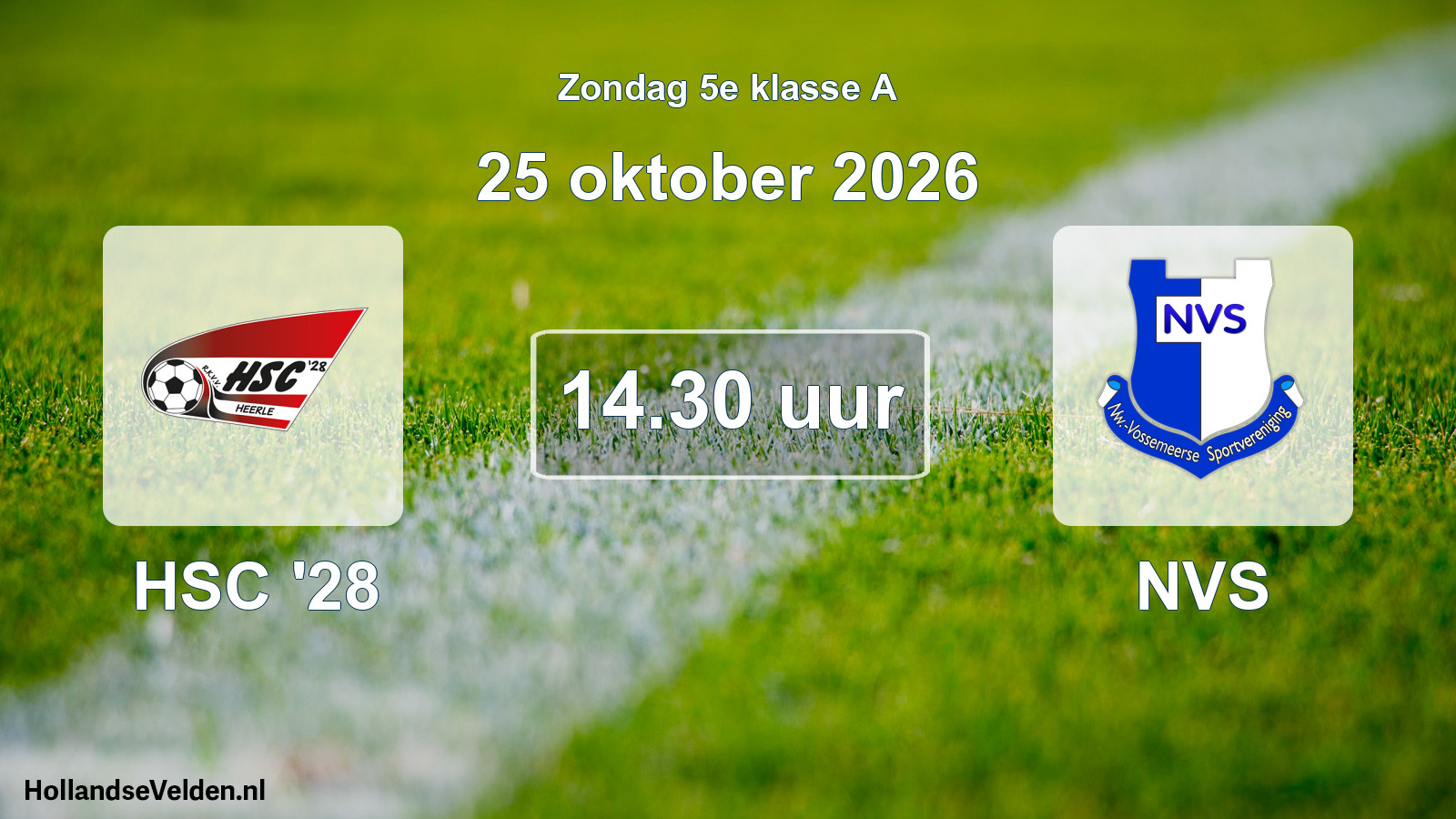Geplande wedstrijd: HSC '28 - NVS (25 oktober 2026)