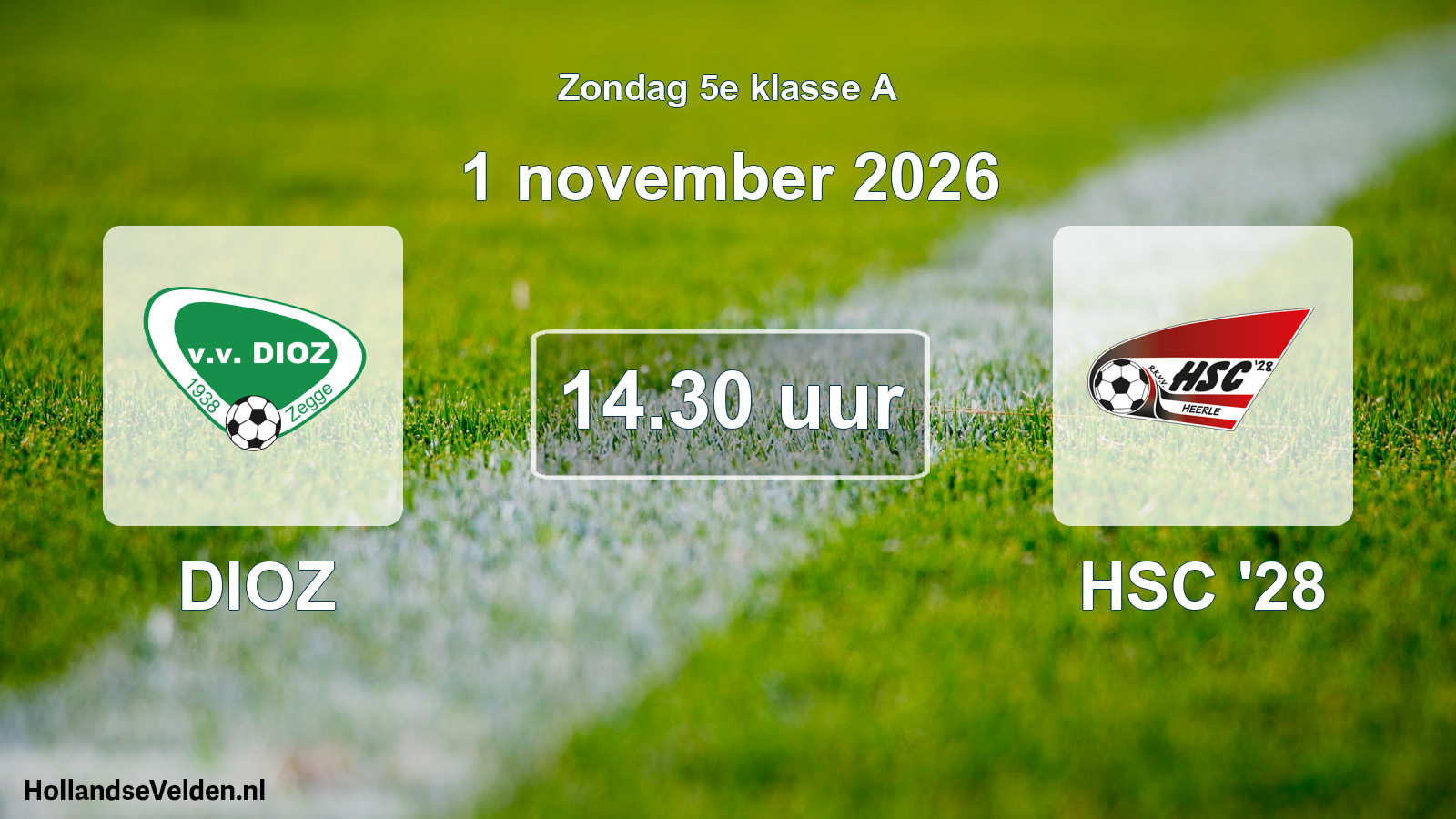 Geplande wedstrijd: DIOZ - HSC '28 (1 november 2026)