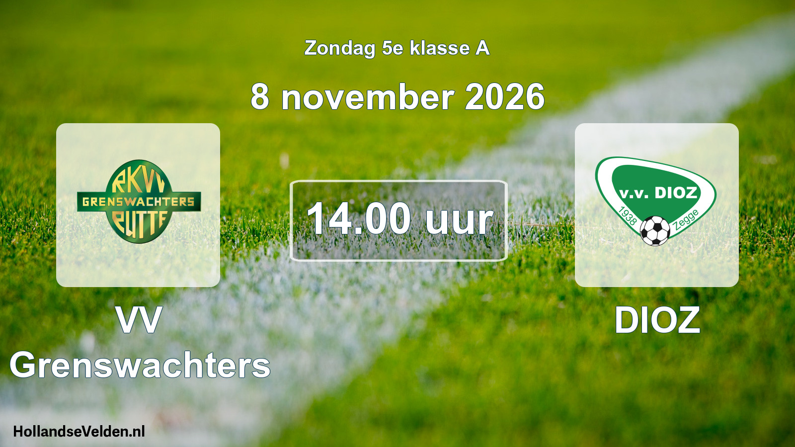 Geplande wedstrijd: VV Grenswachters - DIOZ (8 november 2026)