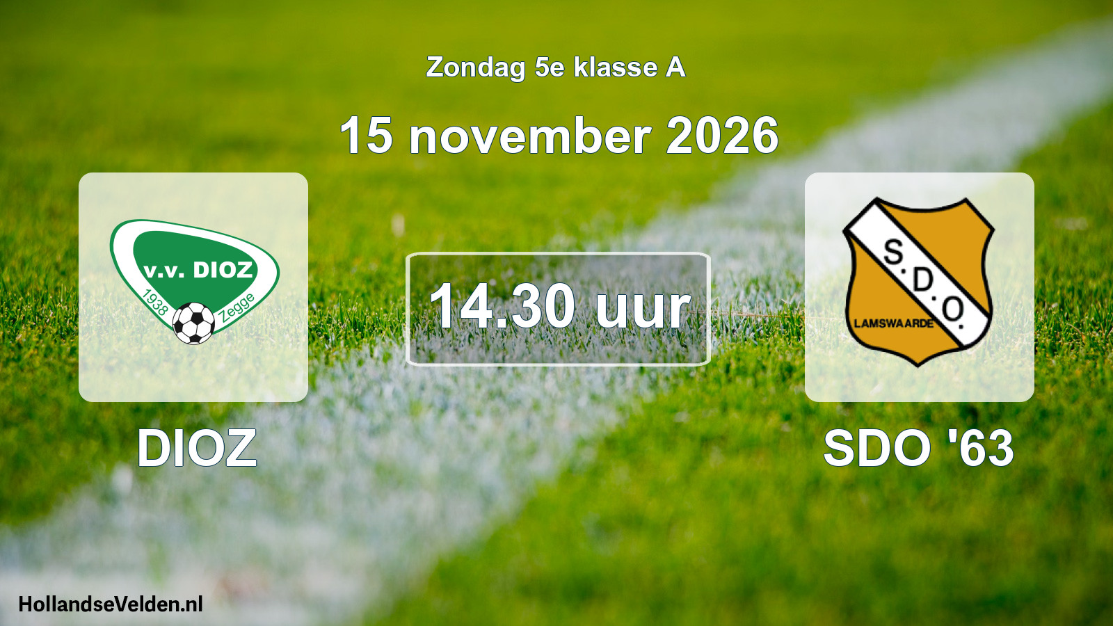 Geplande wedstrijd: DIOZ - SDO '63 (15 november 2026)