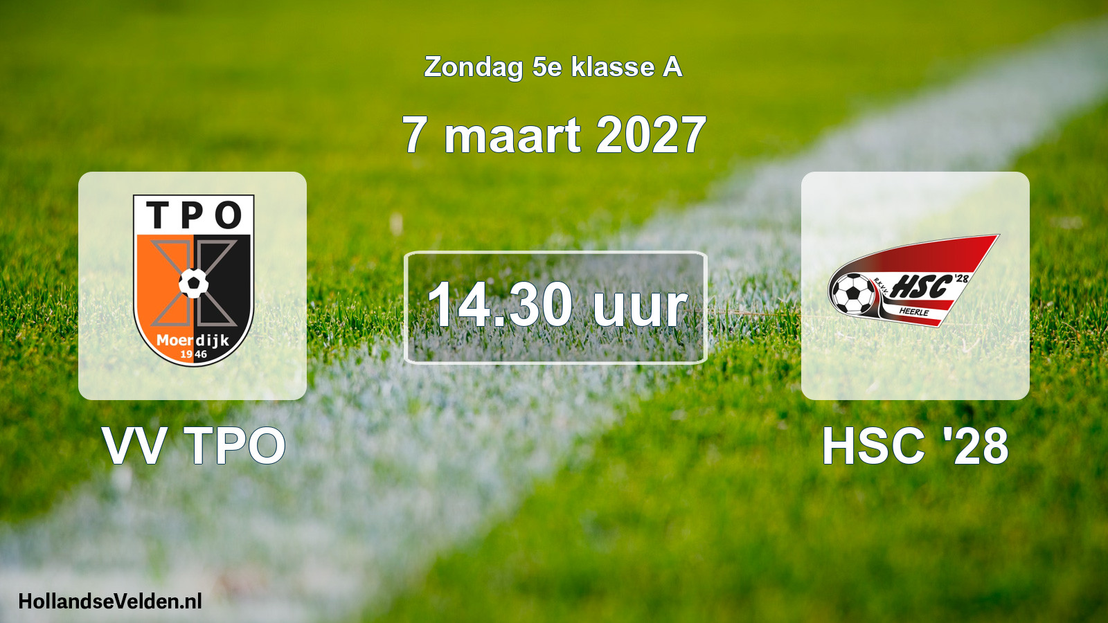 Geplande wedstrijd: VV TPO - HSC '28 (7 maart 2027)