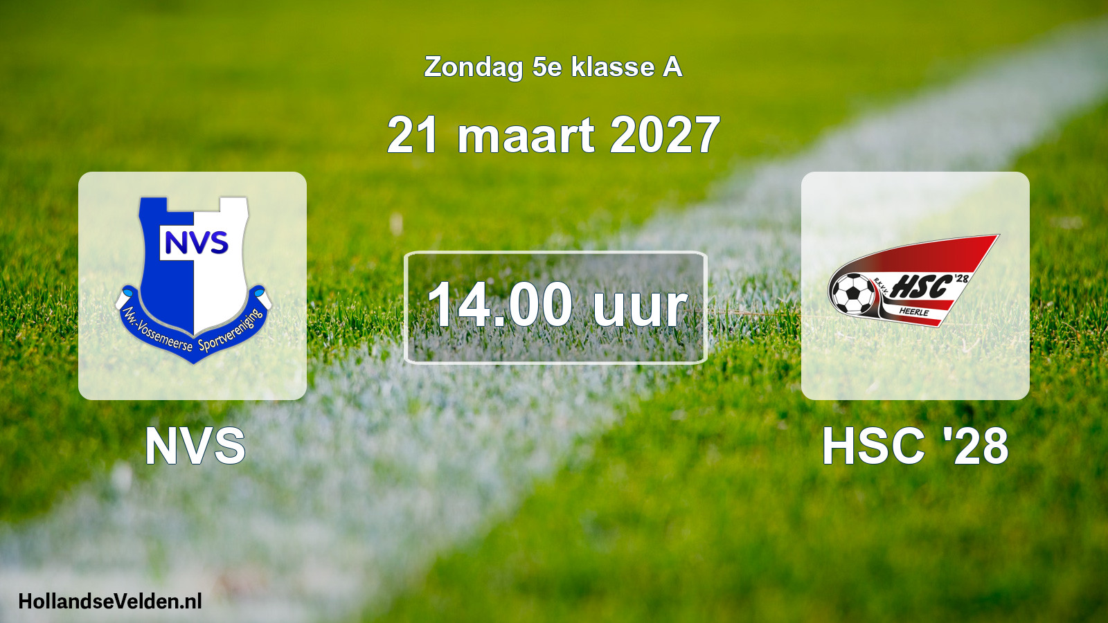 Geplande wedstrijd: NVS - HSC '28 (21 maart 2027)