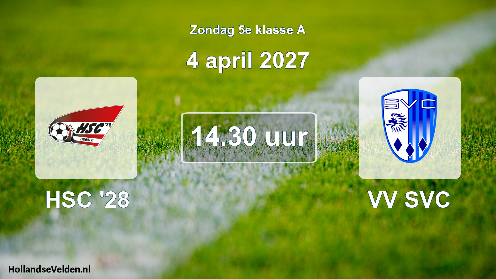 Geplande wedstrijd: HSC '28 - VV SVC (4 april 2027)