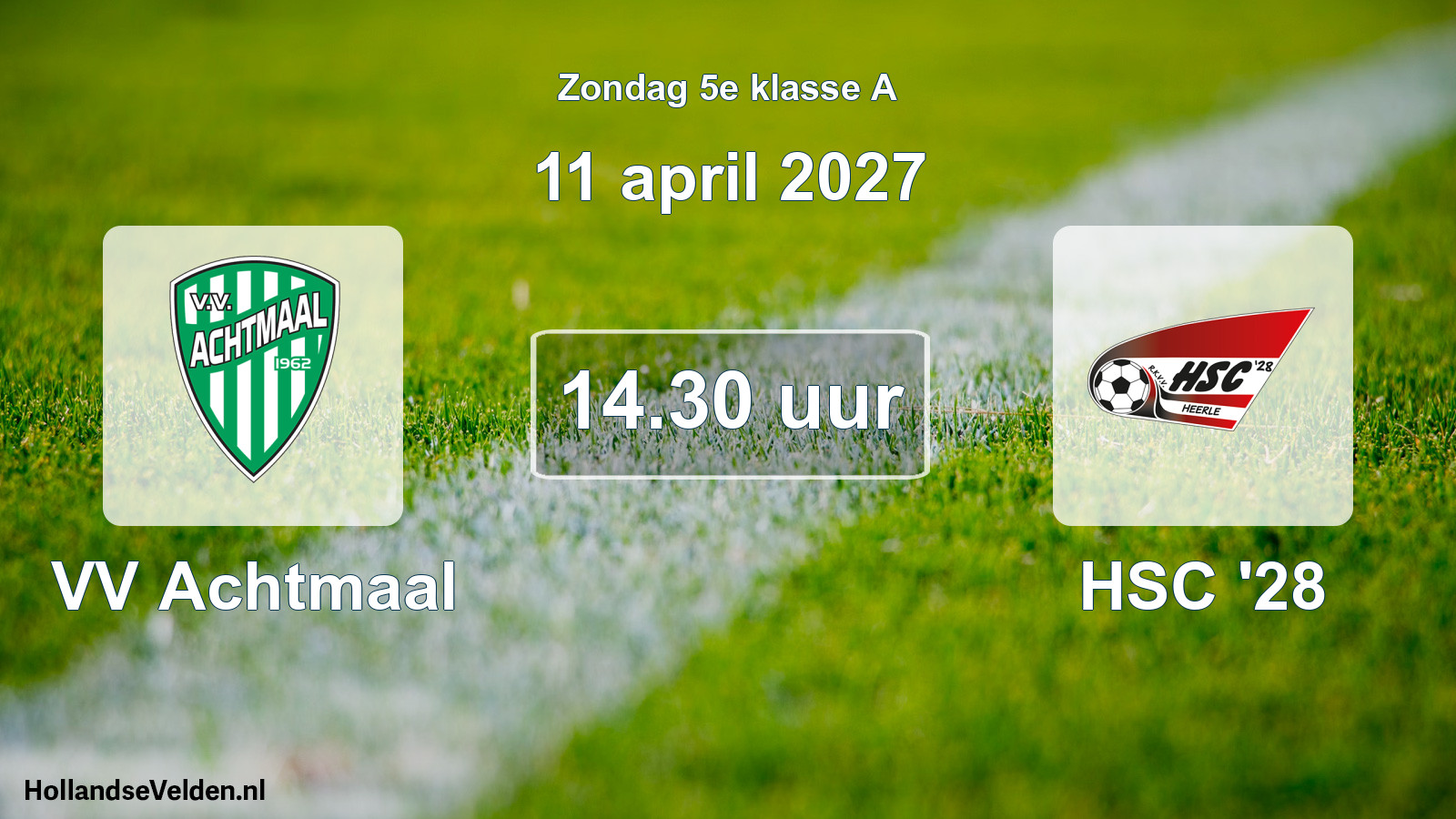 Geplande wedstrijd: VV Achtmaal - HSC '28 (11 april 2027)