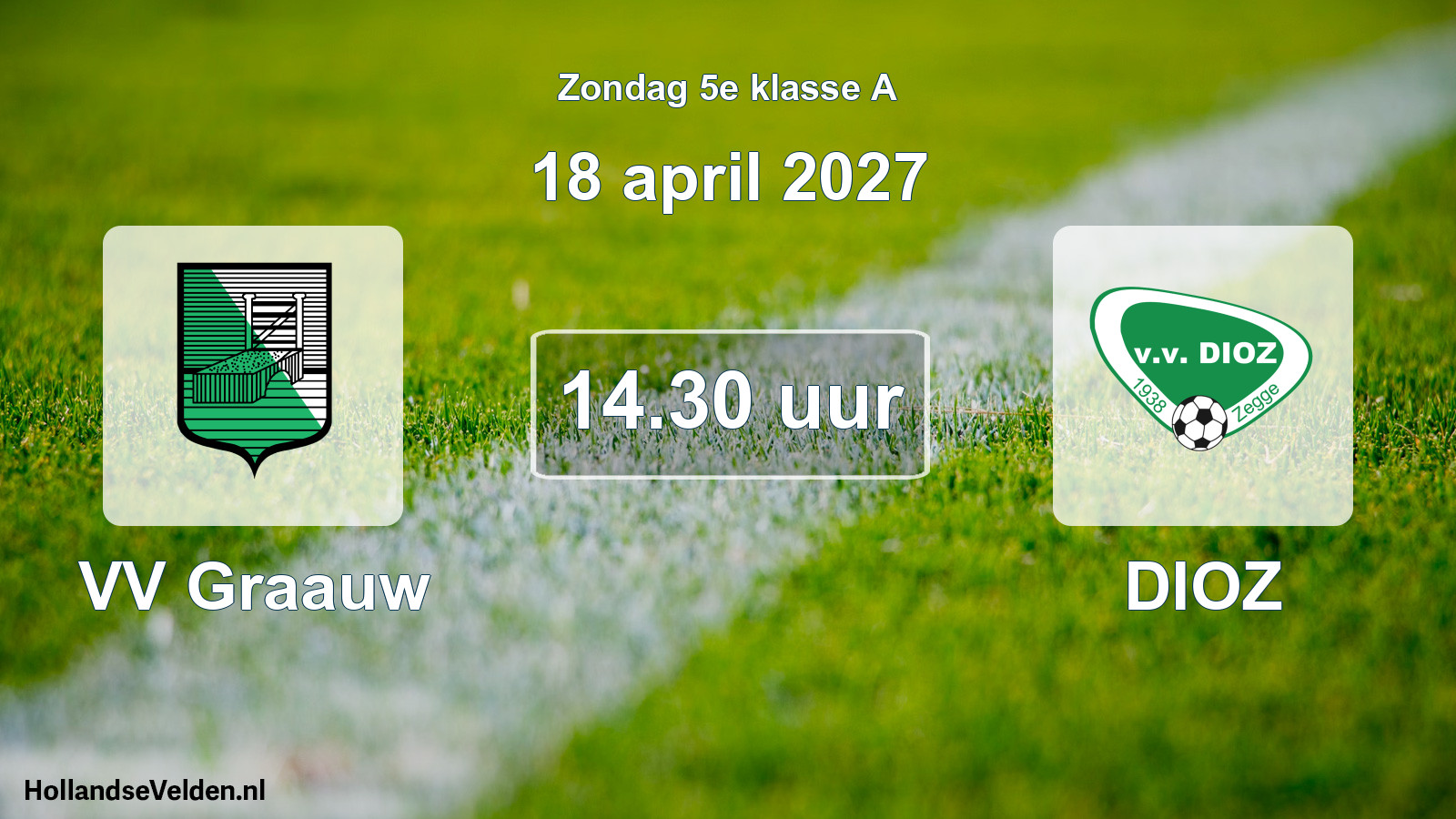 Geplande wedstrijd: VV Graauw - DIOZ (18 april 2027)