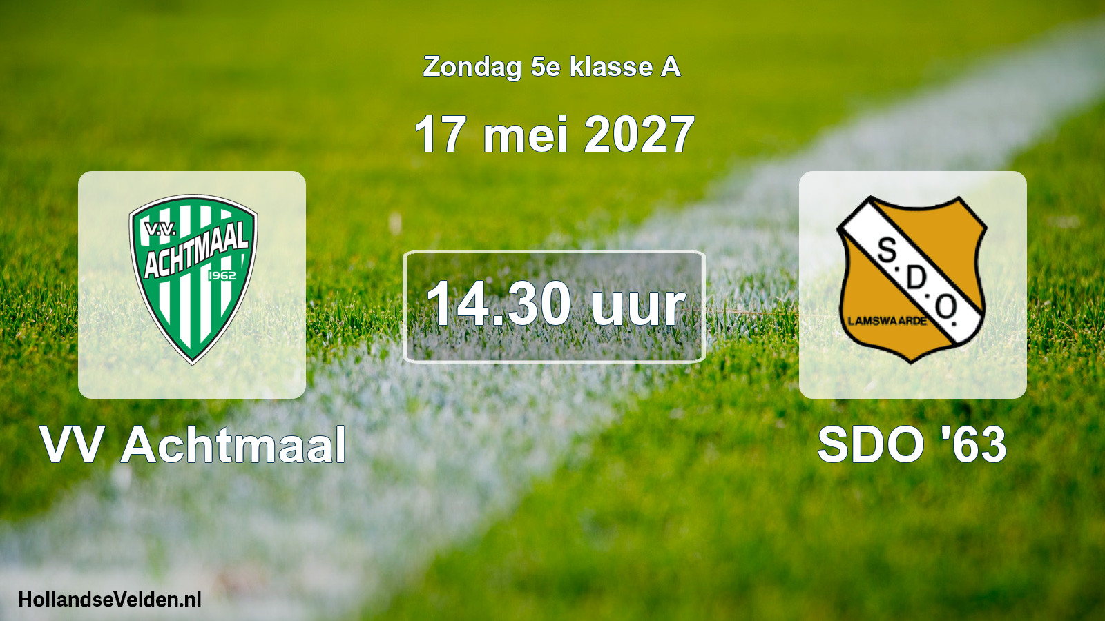 Geplande wedstrijd: VV Achtmaal - SDO '63 (17 mei 2027)