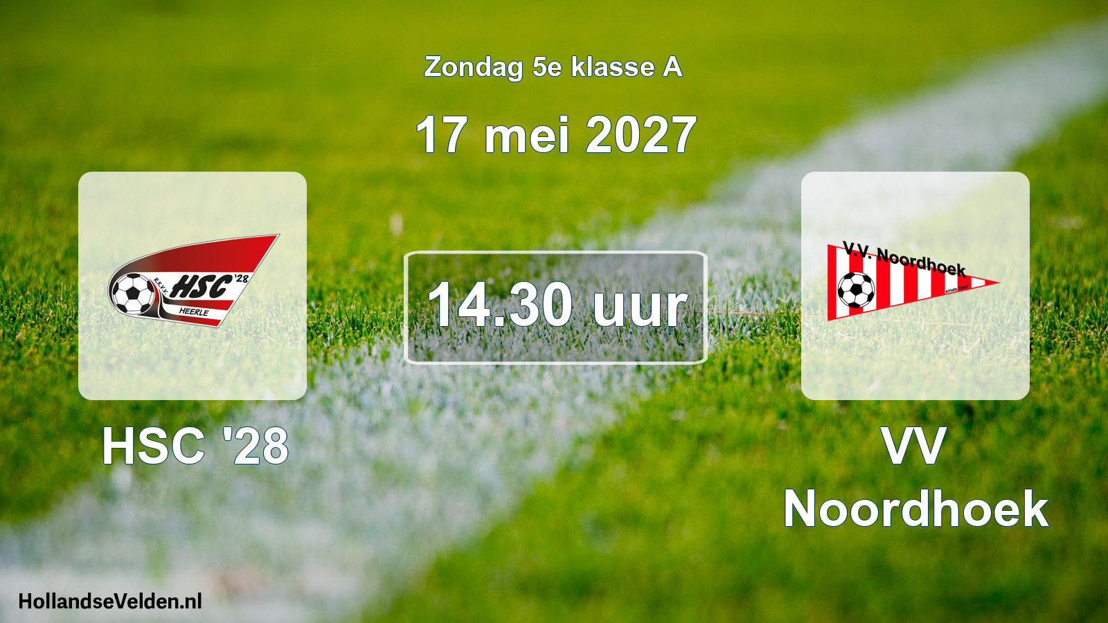 Geplande wedstrijd: HSC '28 - VV Noordhoek (17 mei 2027)