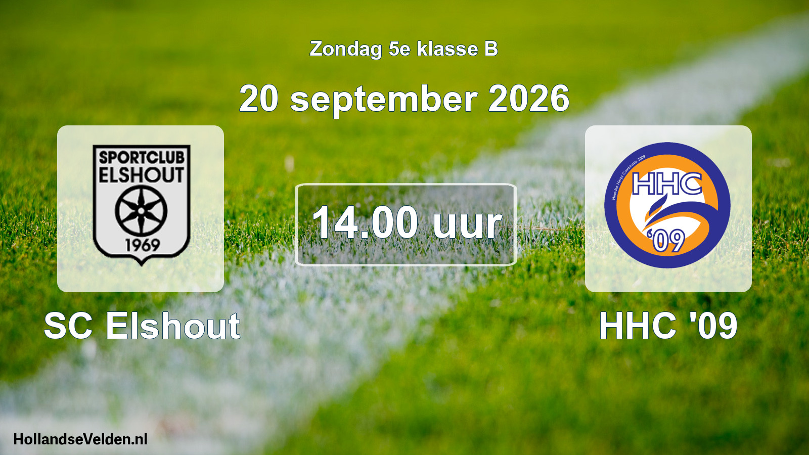 Geplande wedstrijd: SC Elshout - HHC '09 (20 september 2026)