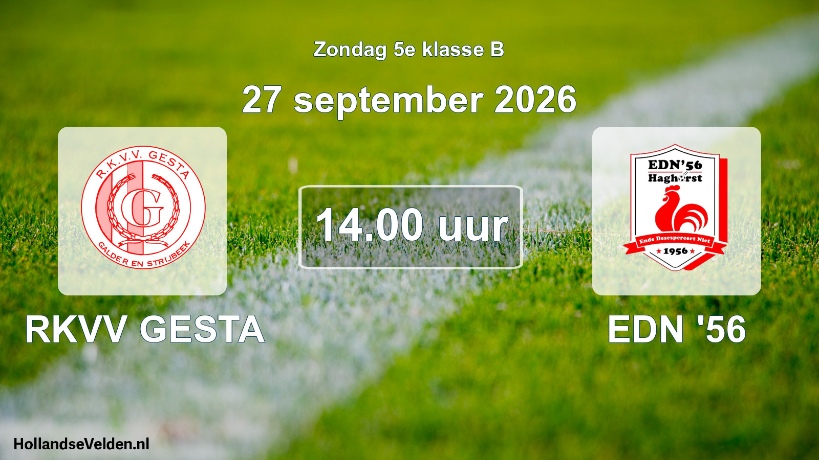 Geplande wedstrijd: RKVV GESTA - EDN '56 (27 september 2026)