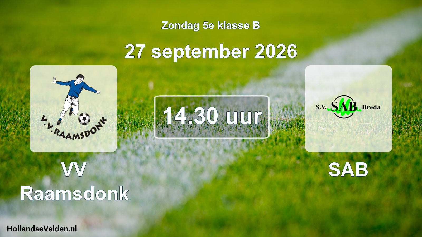 Scheduled Match: VV Raamsdonk - SAB (27 September 2026)