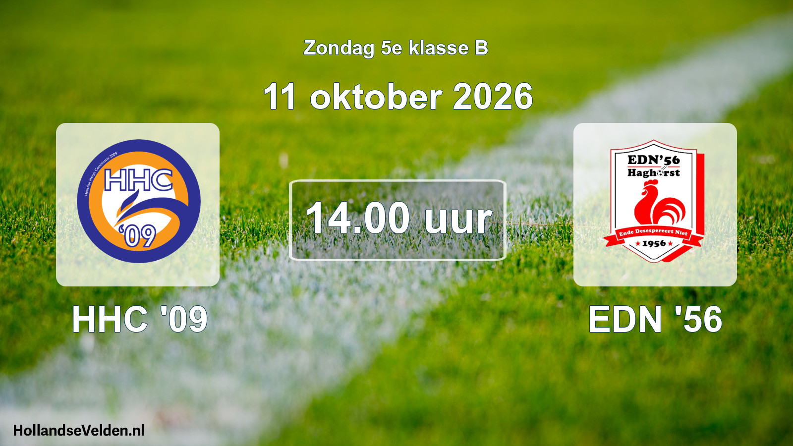Geplande wedstrijd: HHC '09 - EDN '56 (11 oktober 2026)