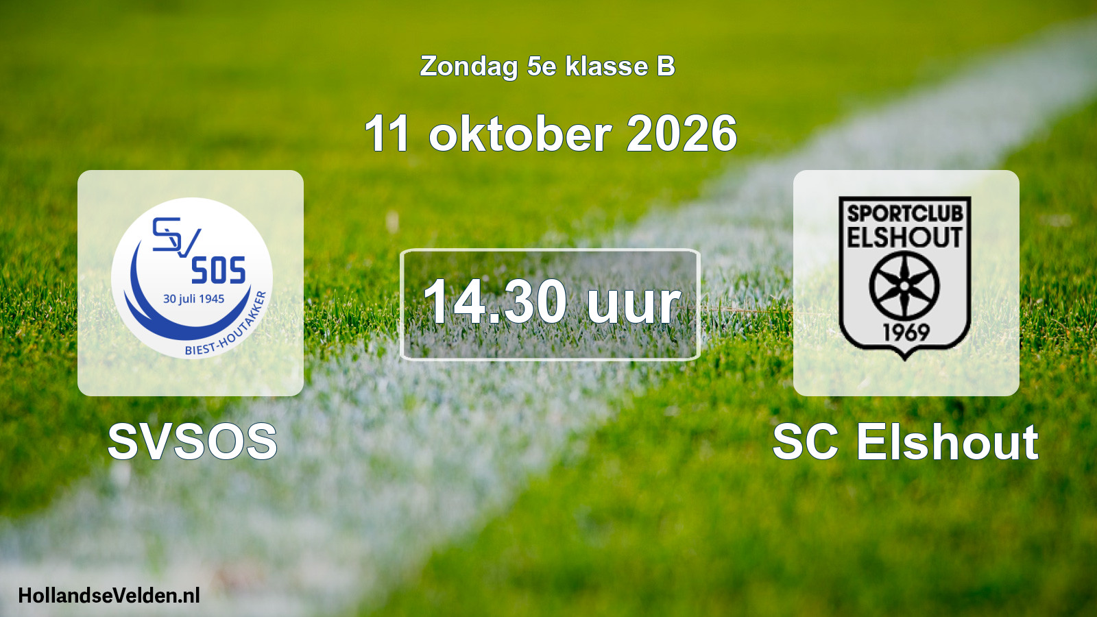 Geplande wedstrijd: SVSOS - SC Elshout (11 oktober 2026)