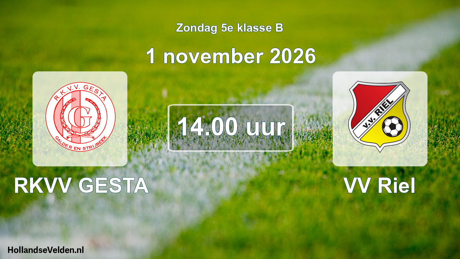 Scheduled Match: RKVV GESTA - VV Riel (1 November 2026)