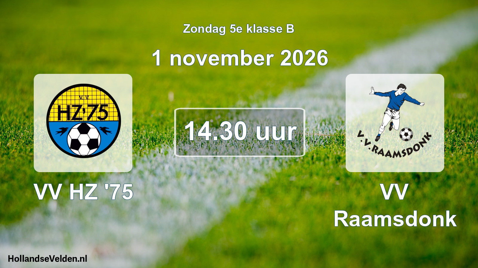 Geplande wedstrijd: VV HZ '75 - VV Raamsdonk (1 november 2026)