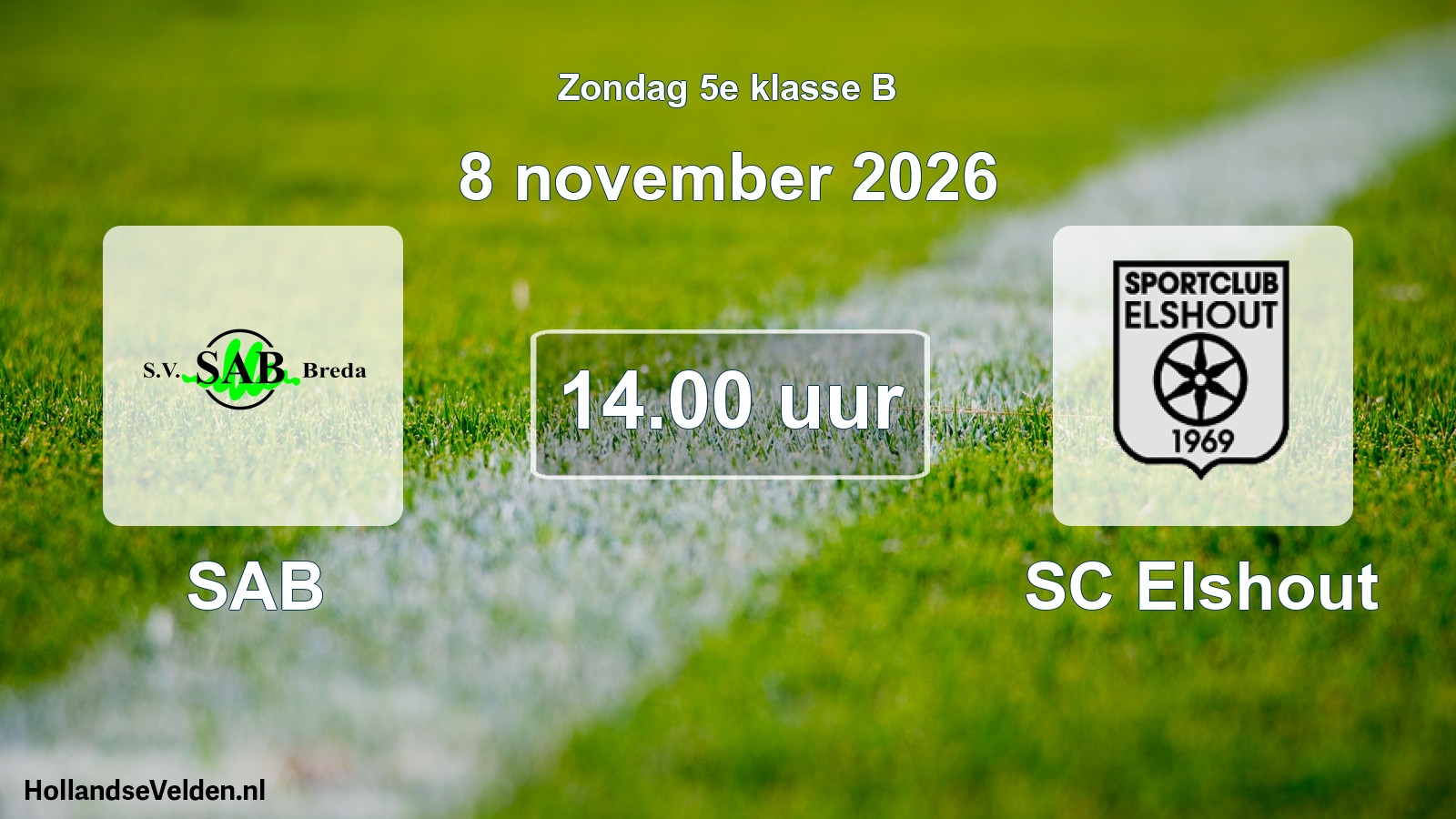 Geplande wedstrijd: SAB - SC Elshout (8 november 2026)