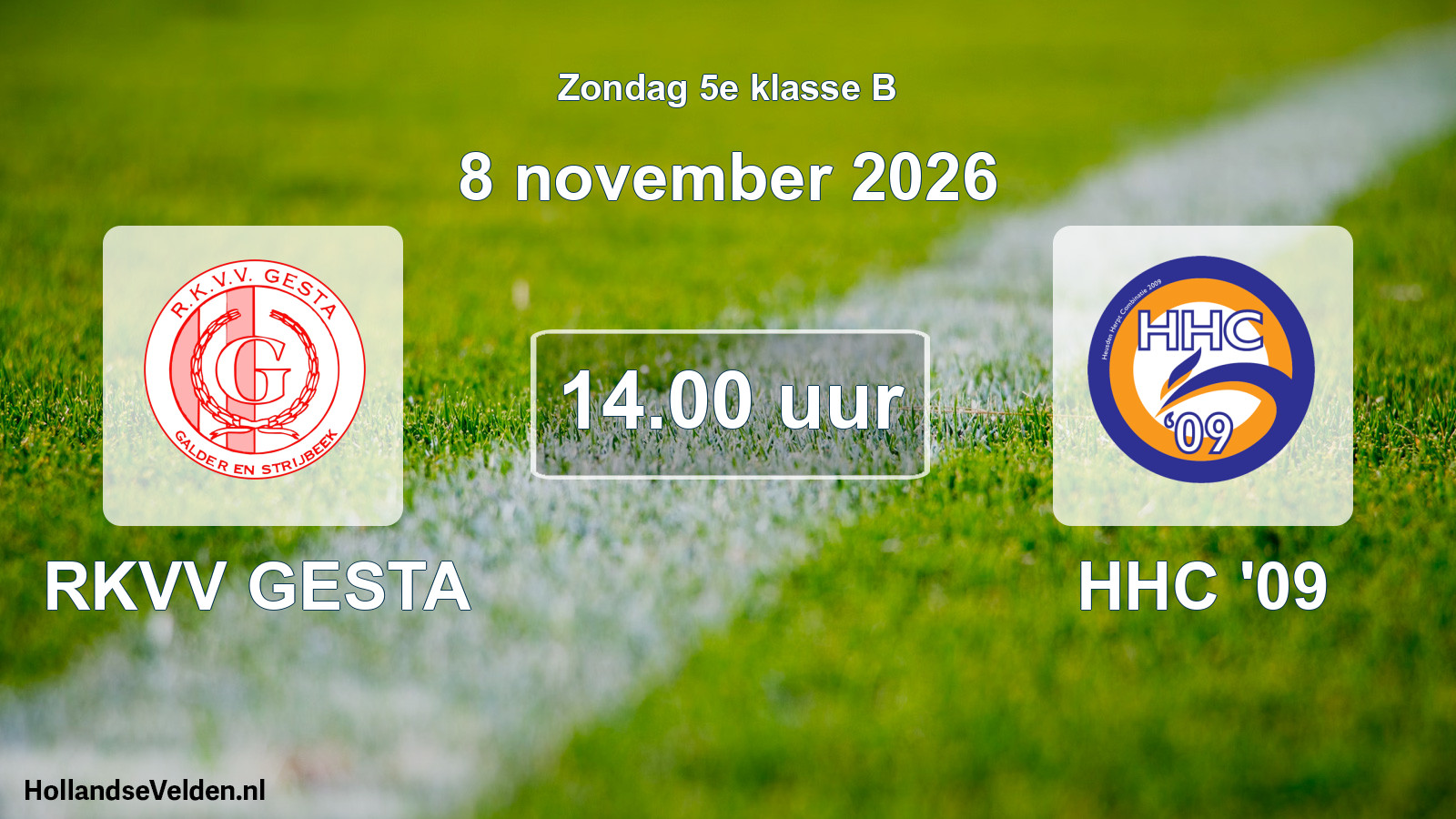 Scheduled Match: RKVV GESTA - HHC '09 (8 November 2026)