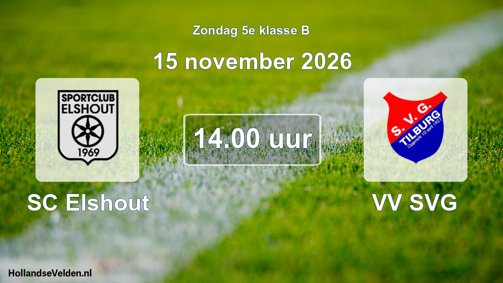 Geplande wedstrijd: SC Elshout - VV SVG (15 november 2026)