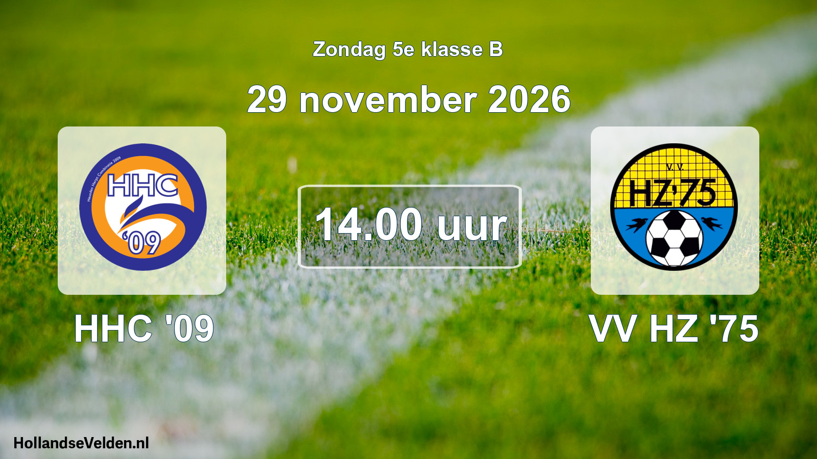 Geplande wedstrijd: HHC '09 - VV HZ '75 (29 november 2026)