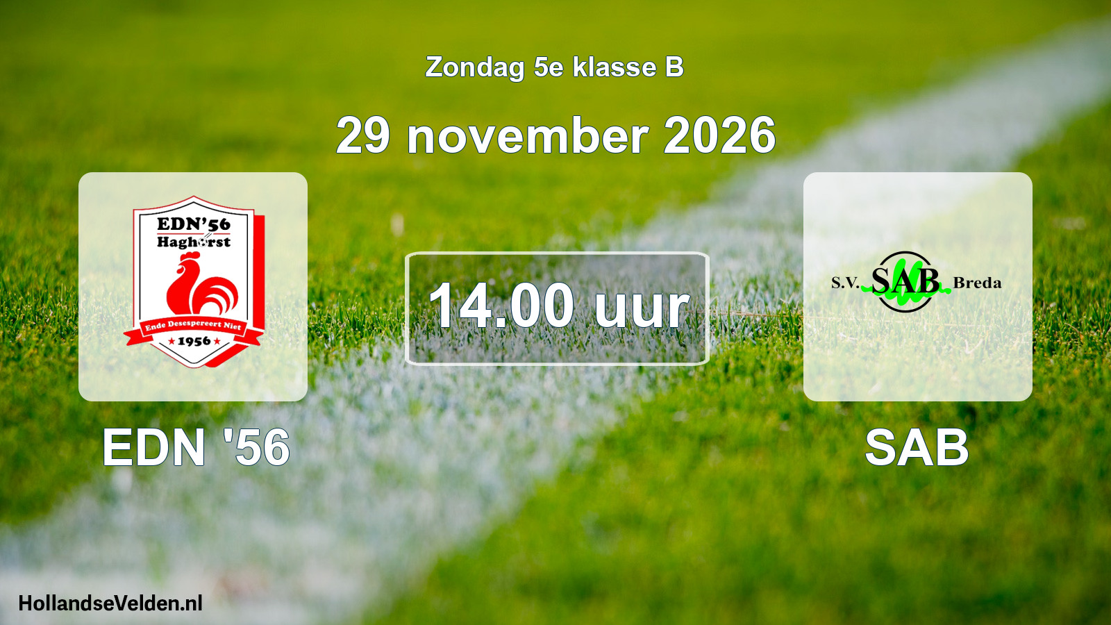 Geplande wedstrijd: EDN '56 - SAB (29 november 2026)