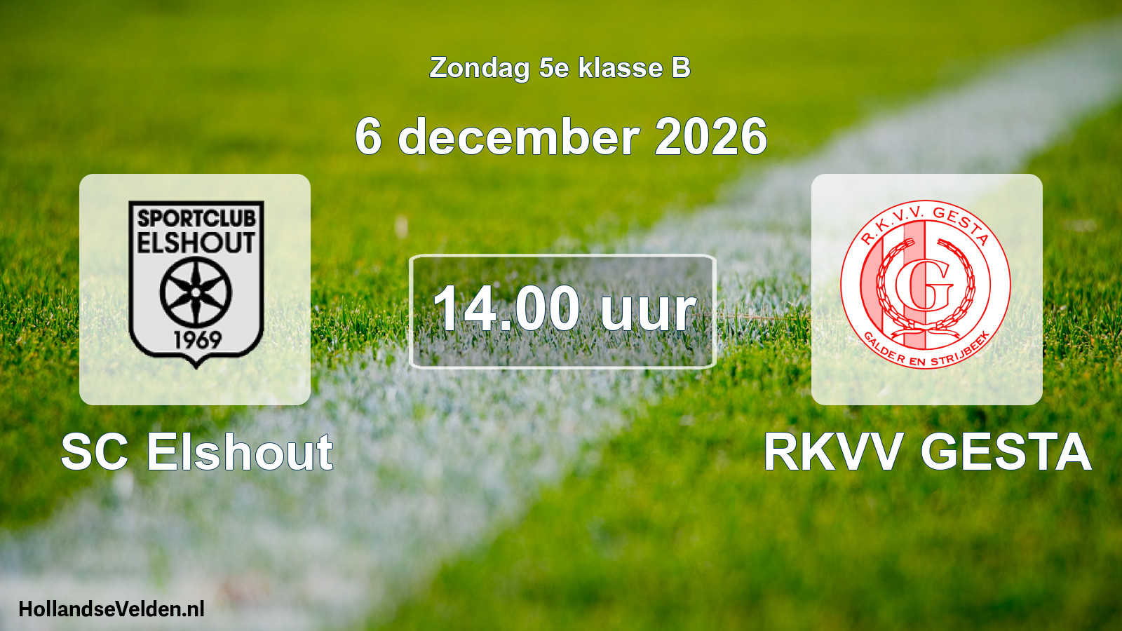 Scheduled Match: SC Elshout - RKVV GESTA (6 December 2026)