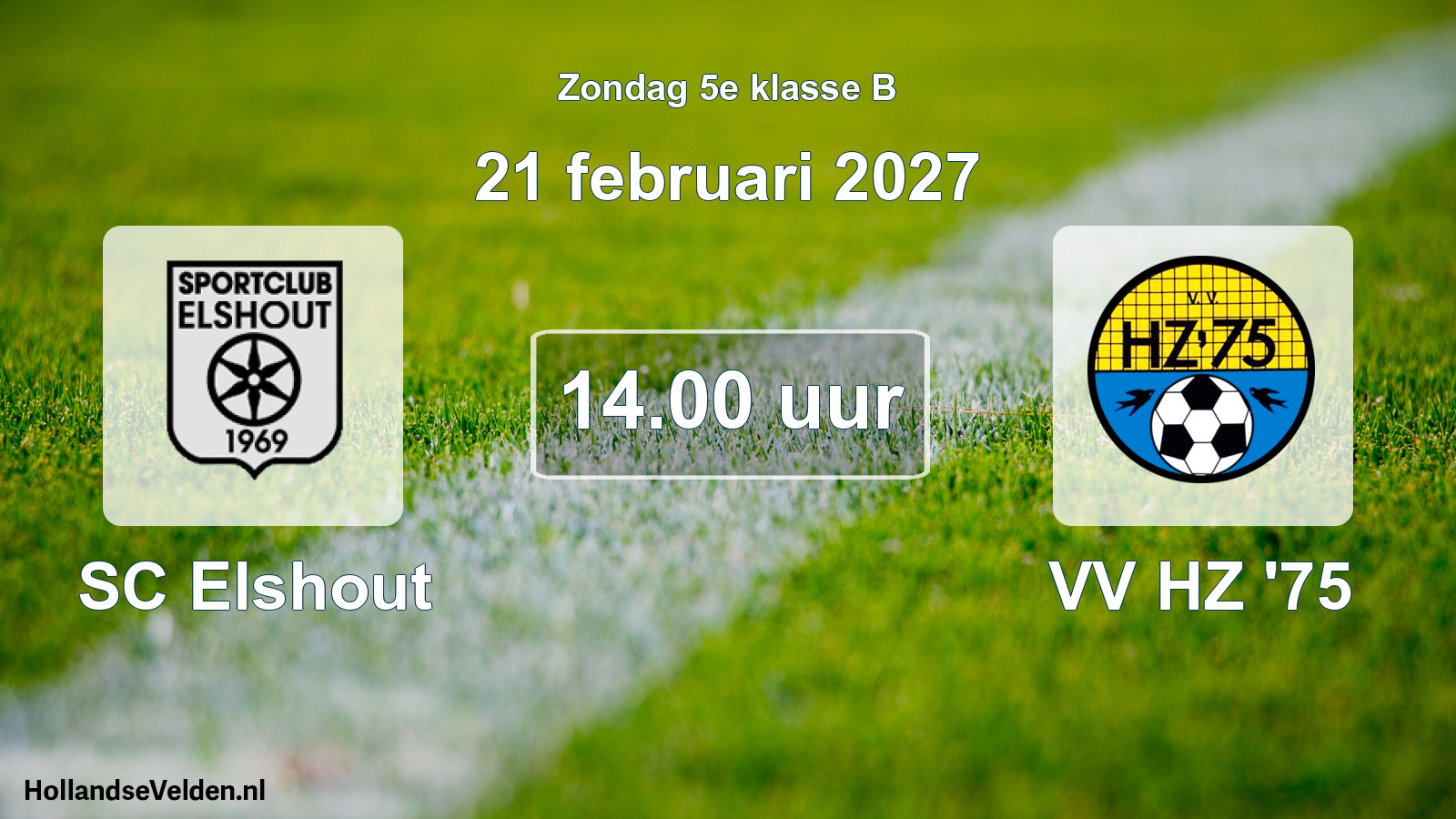Geplande wedstrijd: SC Elshout - VV HZ '75 (21 februari 2027)