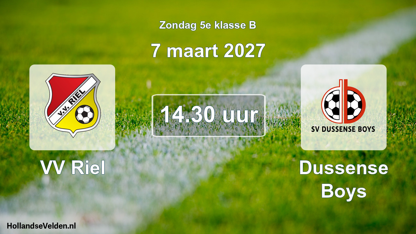 Geplande wedstrijd: VV Riel - Dussense Boys (7 maart 2027)