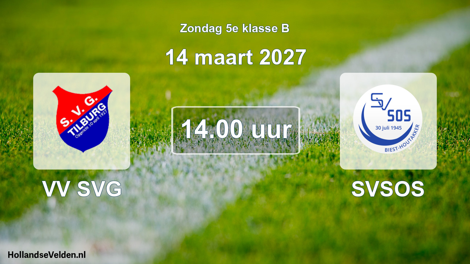 Geplande wedstrijd: VV SVG - SVSOS (14 maart 2027)
