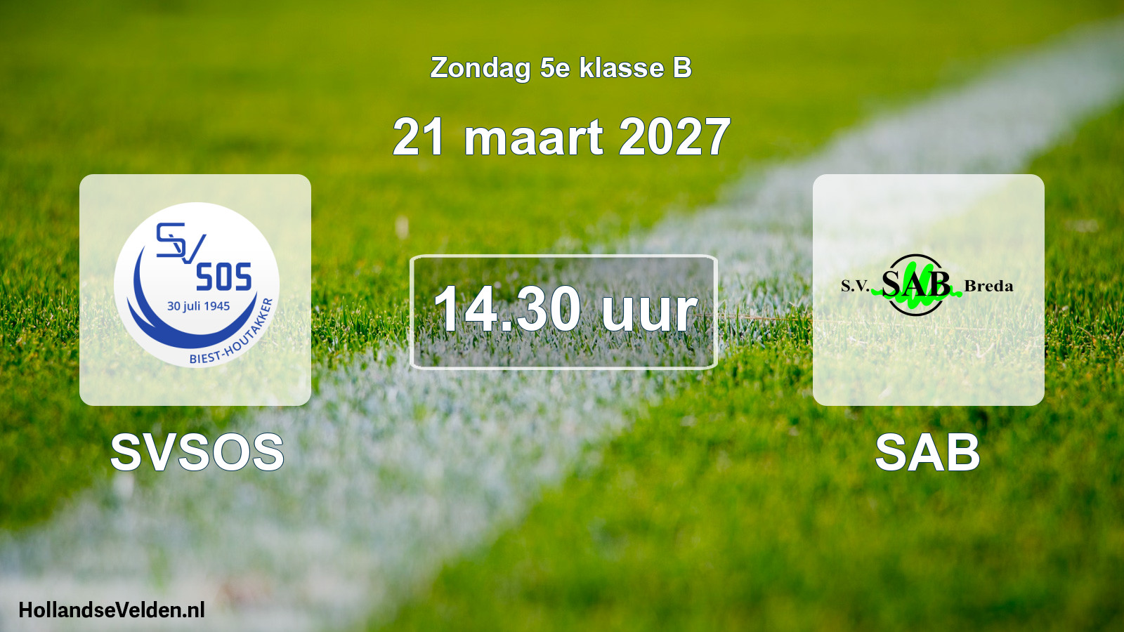 Geplande wedstrijd: SVSOS - SAB (21 maart 2027)