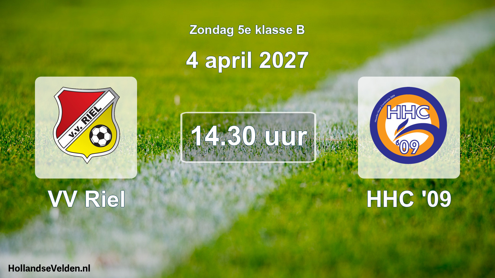 Geplande wedstrijd: VV Riel - HHC '09 (4 april 2027)