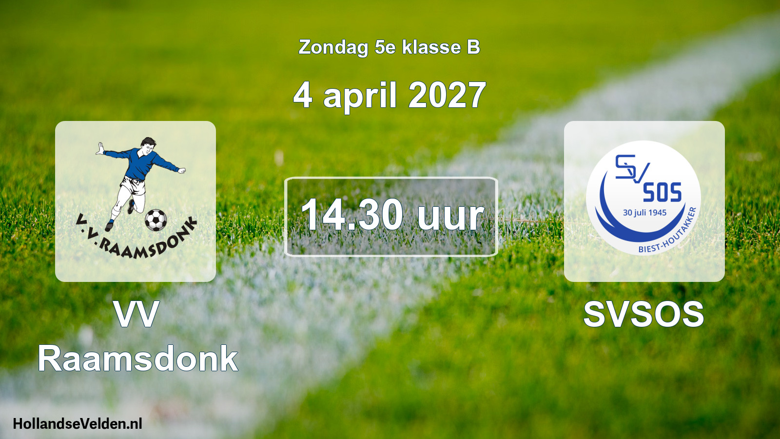Geplande wedstrijd: VV Raamsdonk - SVSOS (4 april 2027)