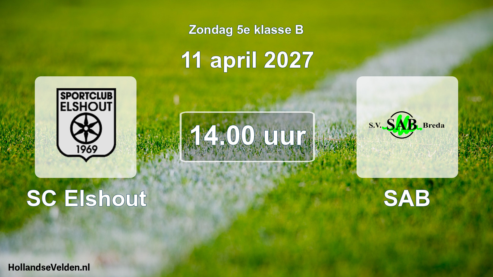 Geplande wedstrijd: SC Elshout - SAB (11 april 2027)