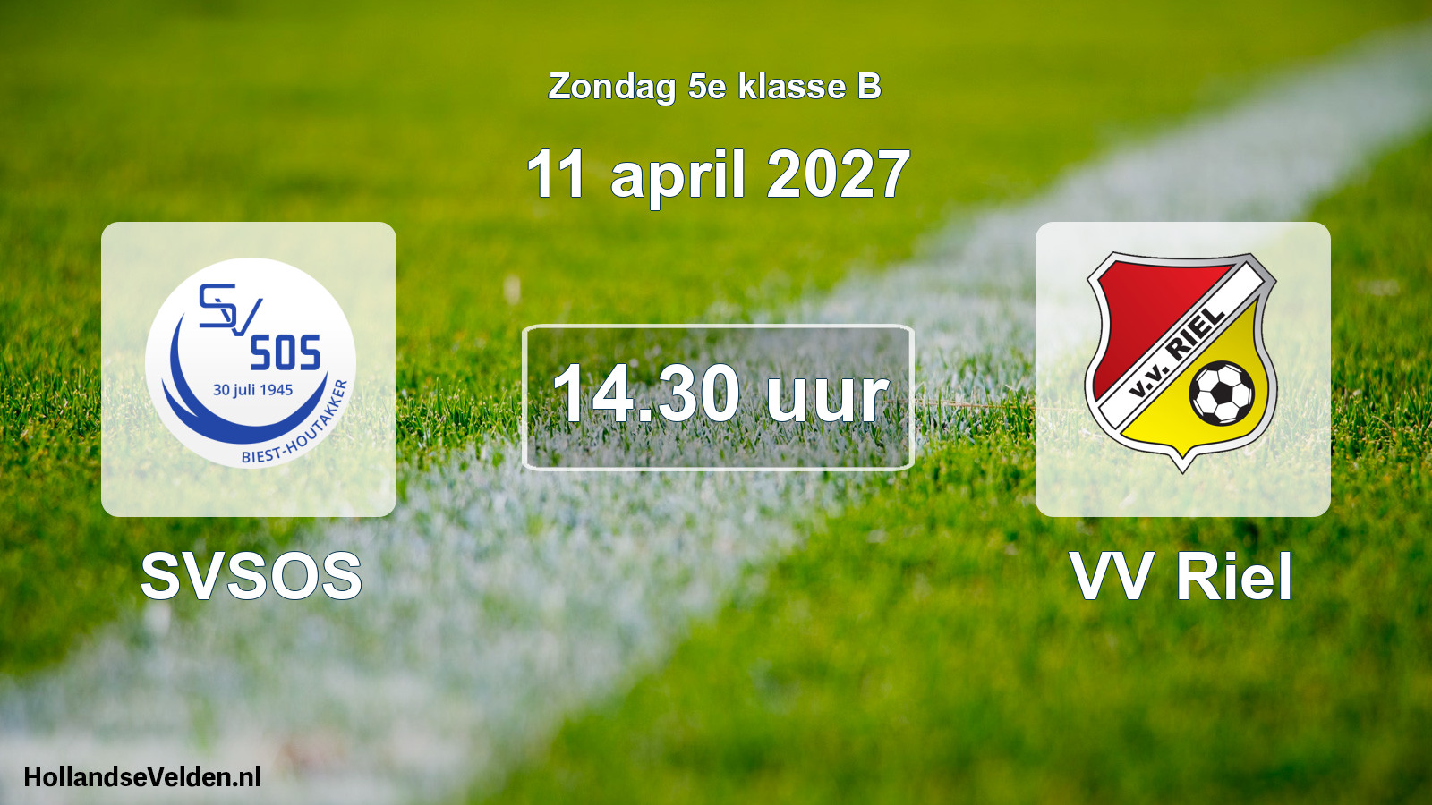 Geplande wedstrijd: SVSOS - VV Riel (11 april 2027)