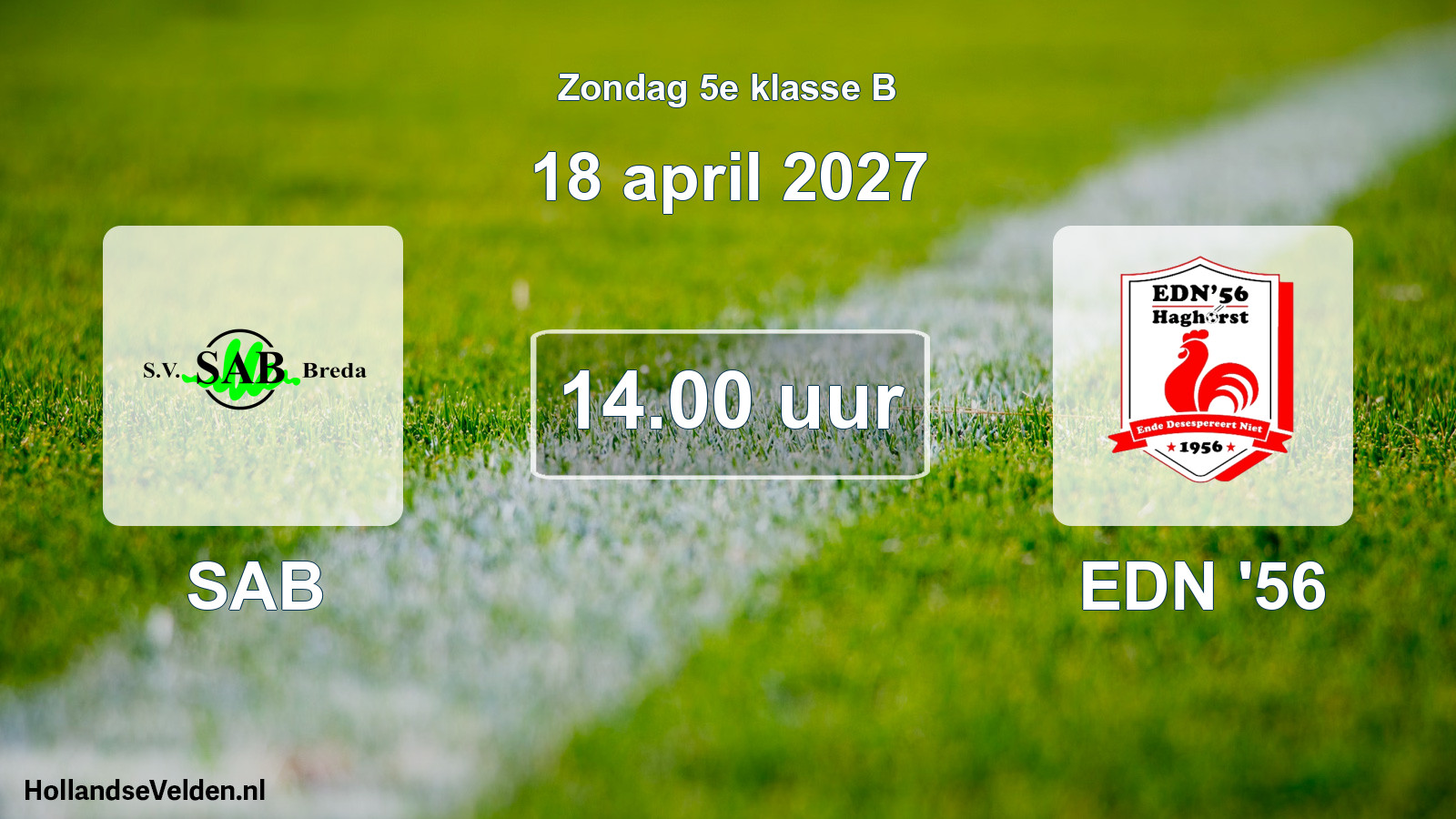 Geplande wedstrijd: SAB - EDN '56 (18 april 2027)
