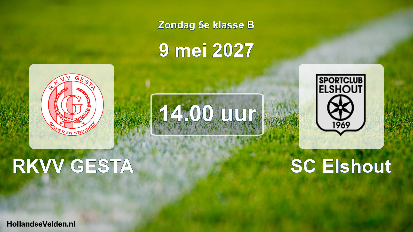 Geplande wedstrijd: RKVV GESTA - SC Elshout (9 mei 2027)
