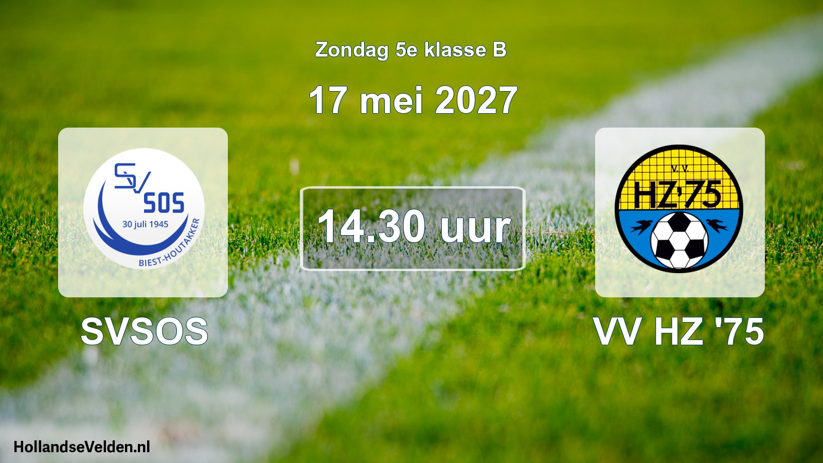 Geplande wedstrijd: SVSOS - VV HZ '75 (17 mei 2027)