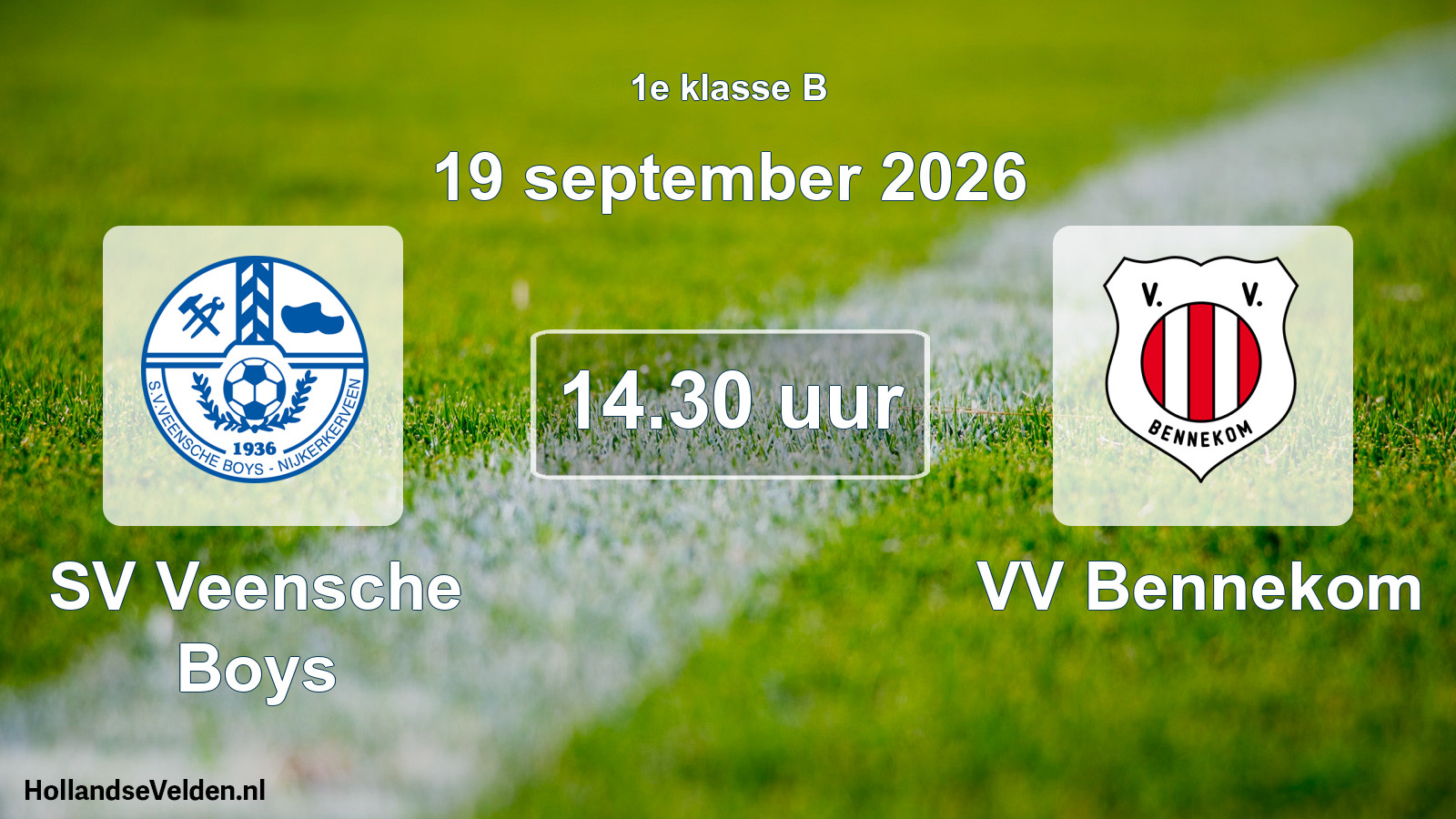 Geplande wedstrijd: SV Veensche Boys - VV Bennekom (19 september 2026)