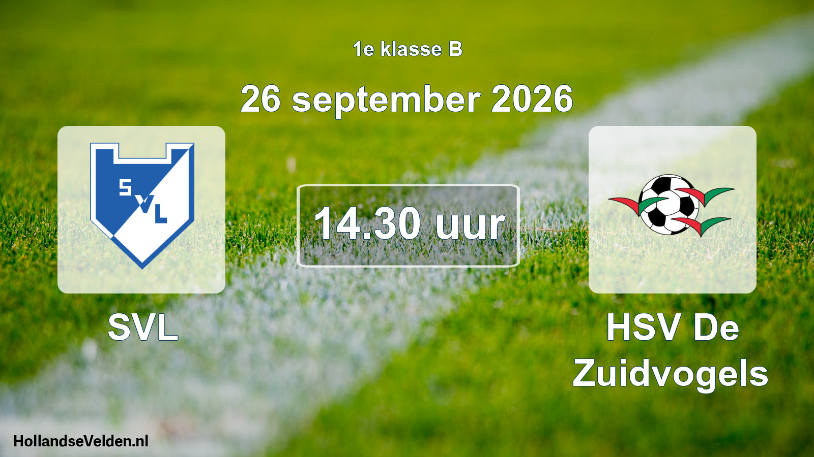 Geplande wedstrijd: SVL - HSV De Zuidvogels (26 september 2026)