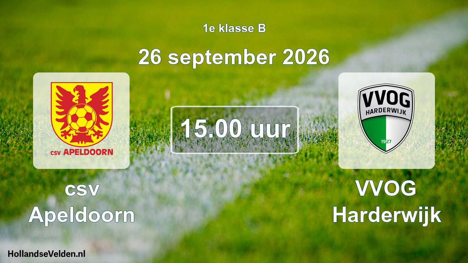 Geplande wedstrijd: csv Apeldoorn - VVOG Harderwijk (26 september 2026)
