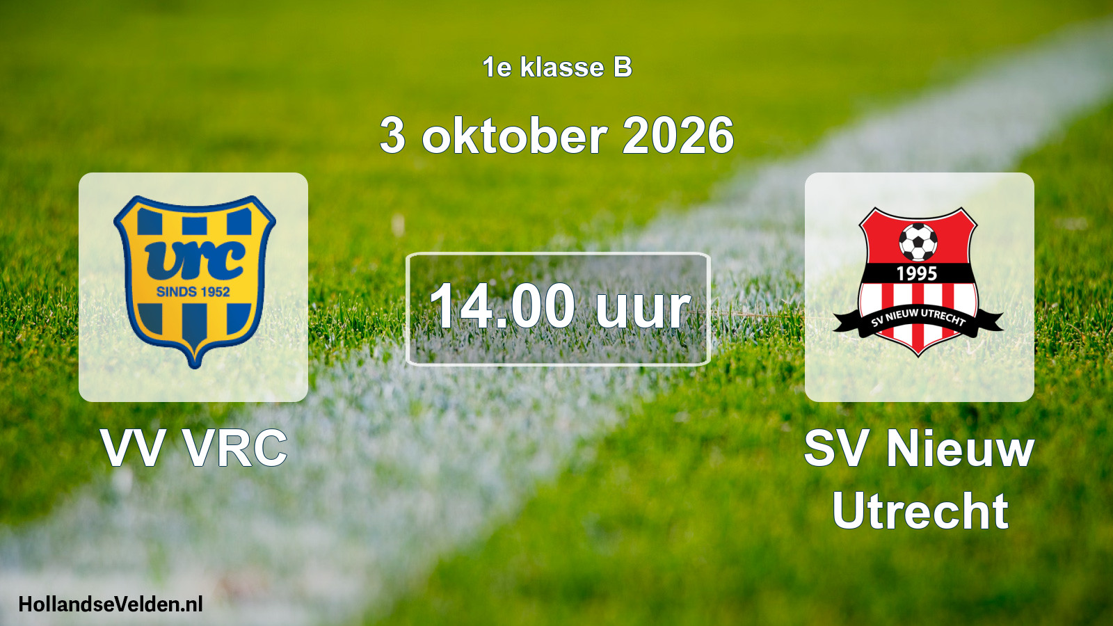 Geplande wedstrijd: VV VRC - SV Nieuw Utrecht (3 oktober 2026)